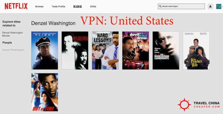 Netflix options using a VPN server in the US